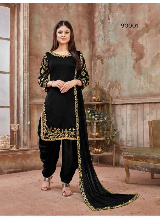 Aanaya 90000 Vol-90 Latest Designer Festival Wear Art Silk With Net Heavy Glass Work Border Dupatta Dress Material Collection